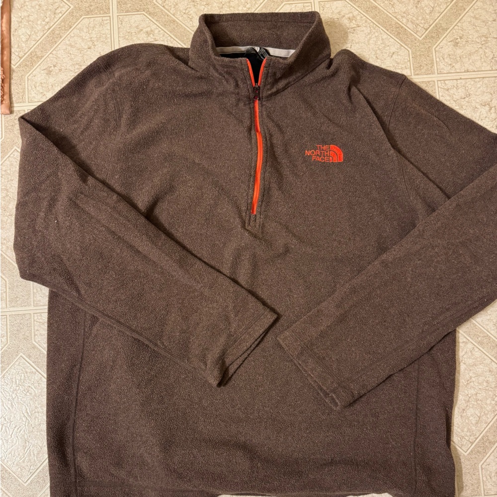 The North Face Brown Pullover with Red Accents